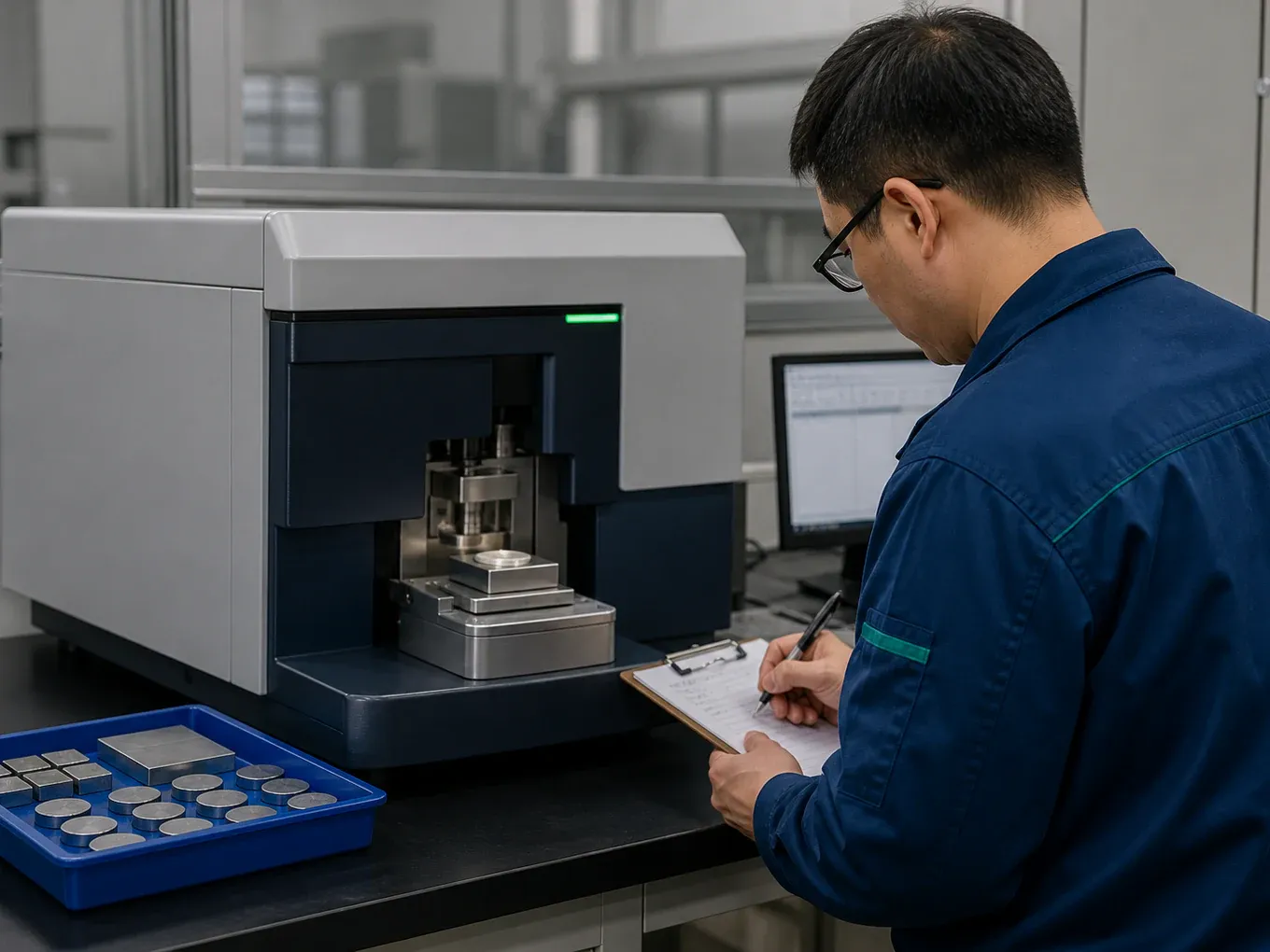 Spectrometer verification of aluminum alloy material composition