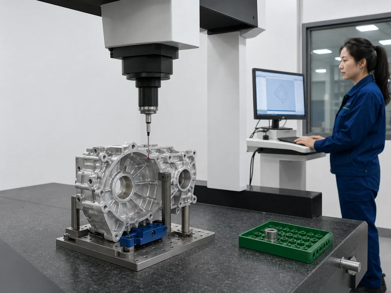 CMM quality inspection of a precision aluminum die casting