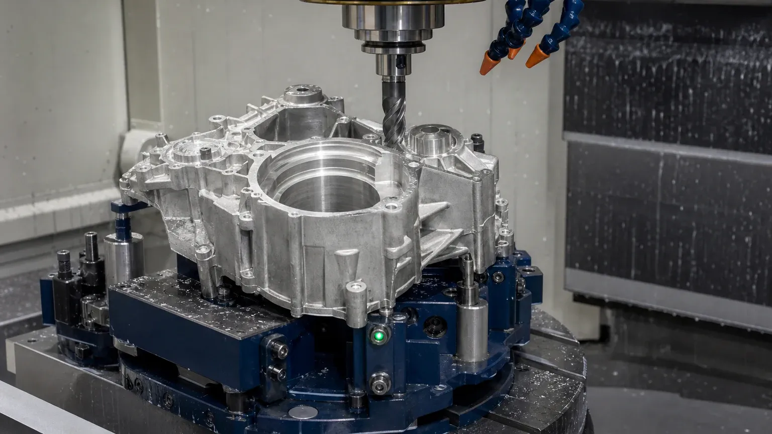 CNC machining datum features on a die cast aluminum housing