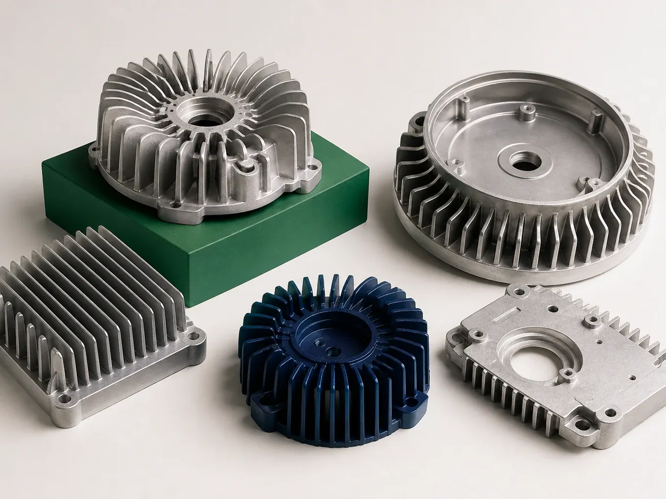 Die cast aluminum heat sinks with integrated cooling fins