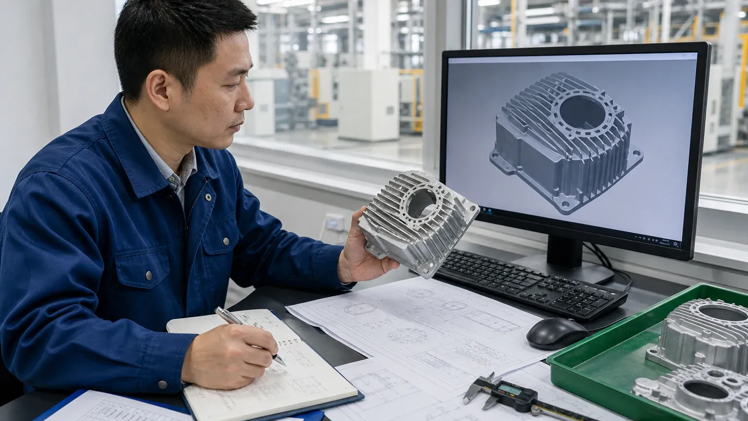 CAD model, engineering drawing and sample casting prepared for quotation