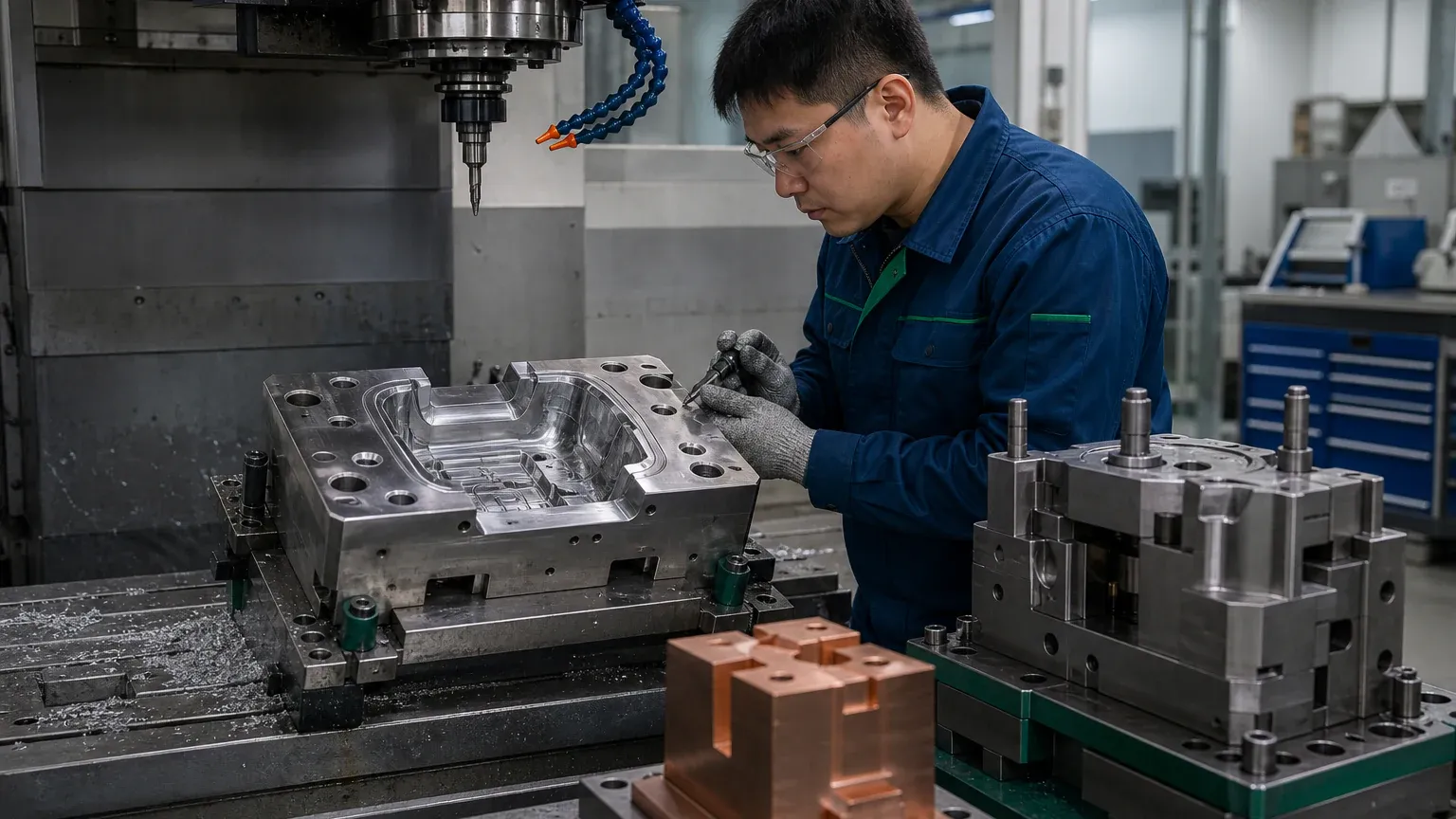 CNC manufacturing of an H13 steel die casting mold