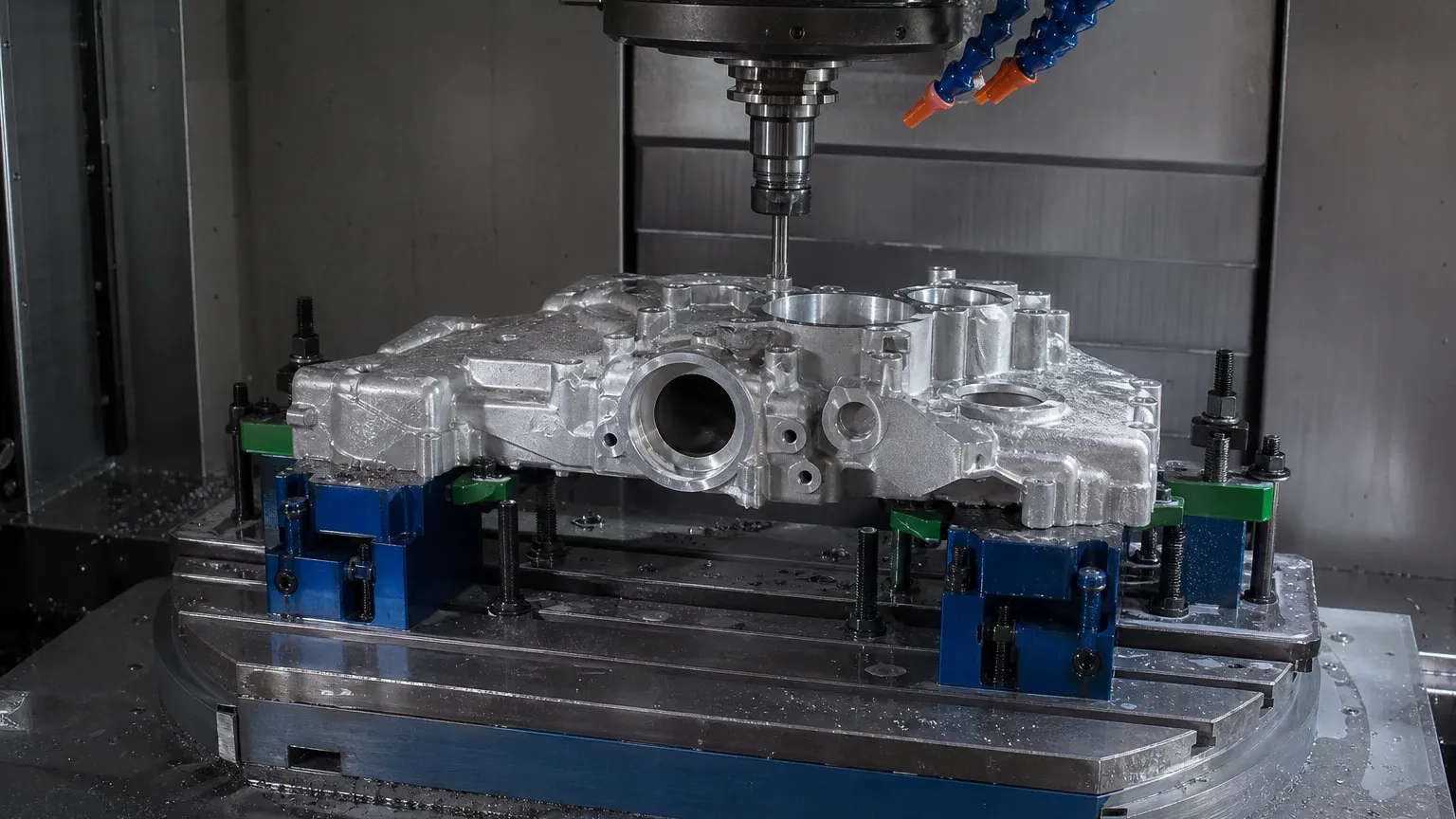 CNC machining critical features on an aluminum die casting